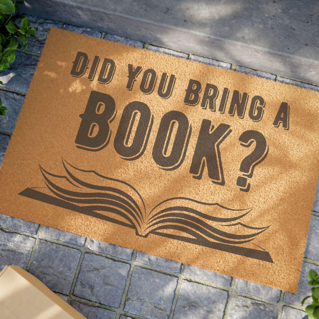 Literary Rug Book Reader Doormat, Literary Welcome Mat, Reading Nook Decor, Front ...