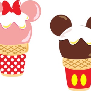 Minnie or Mickey Inspired Ice Cream Cruise Door Magnets