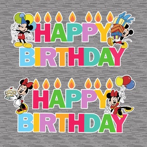 Mickey or Minnie Birthday Magnet, Cruise Door Magnet, Happy Birthday Magnet