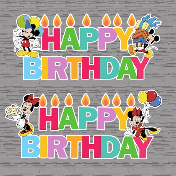 Mickey or Minnie Birthday Magnet, Cruise Door Magnet, Happy Birthday Magnet