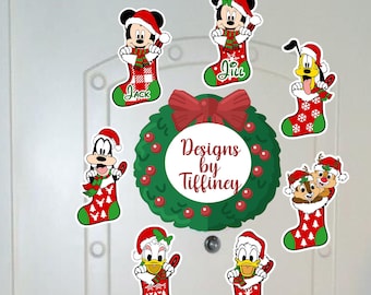 Personalized Mickey Inspired Christmas Stocking Magnets