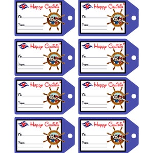 Mickey and Minnie Ship Wheel Fish Extender Tags / gift tags Download