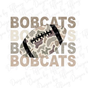 Bobcats PNG, Old School Camo, Camouflage Football, Maskottchen, Team, Schulgeist Shirt, T-Shirt Design Digitaler Download