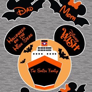 Halloween on the High Seas Front of Ship Cruise Door Magnet