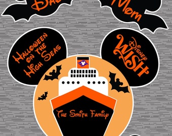 Halloween on the High Seas Front of Ship Cruise Door Magnet