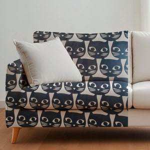 IKEA MATTRAM カーテン 猫 Ikea Black Cat Pattern Curtains, Pair, Black and White