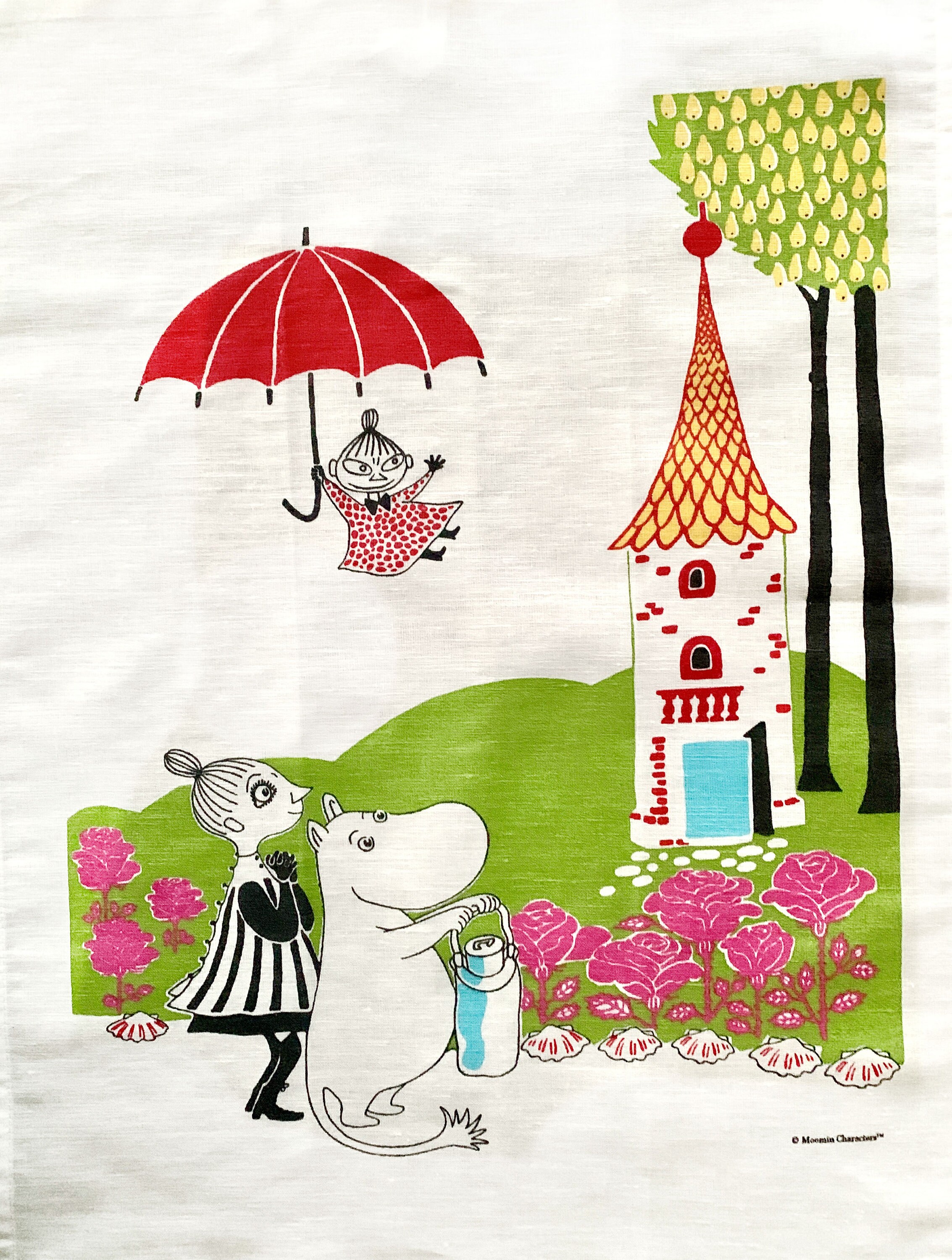 Moomin kitchen towel by Finlayson, linen-cotton, tea towel - Etsy 日本
