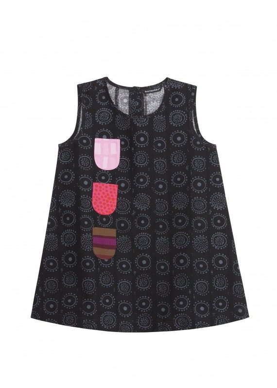 ◆Marimekko NEW◆Patch-applique デニム ミニドレス/Cobalt◆ Marimekko – Classic Vintage Style Dress With Small Pockets