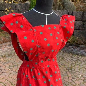 Vintage, Marimekko apron, dress late 70s with ruffles