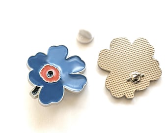 Blue Marimekko Unikko Pin