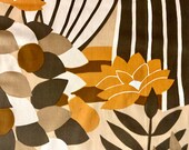 Beatiful abstract - floral, Retro, vintage, fabric 70 39 s, designer Marjatta Metsovaara, rare find