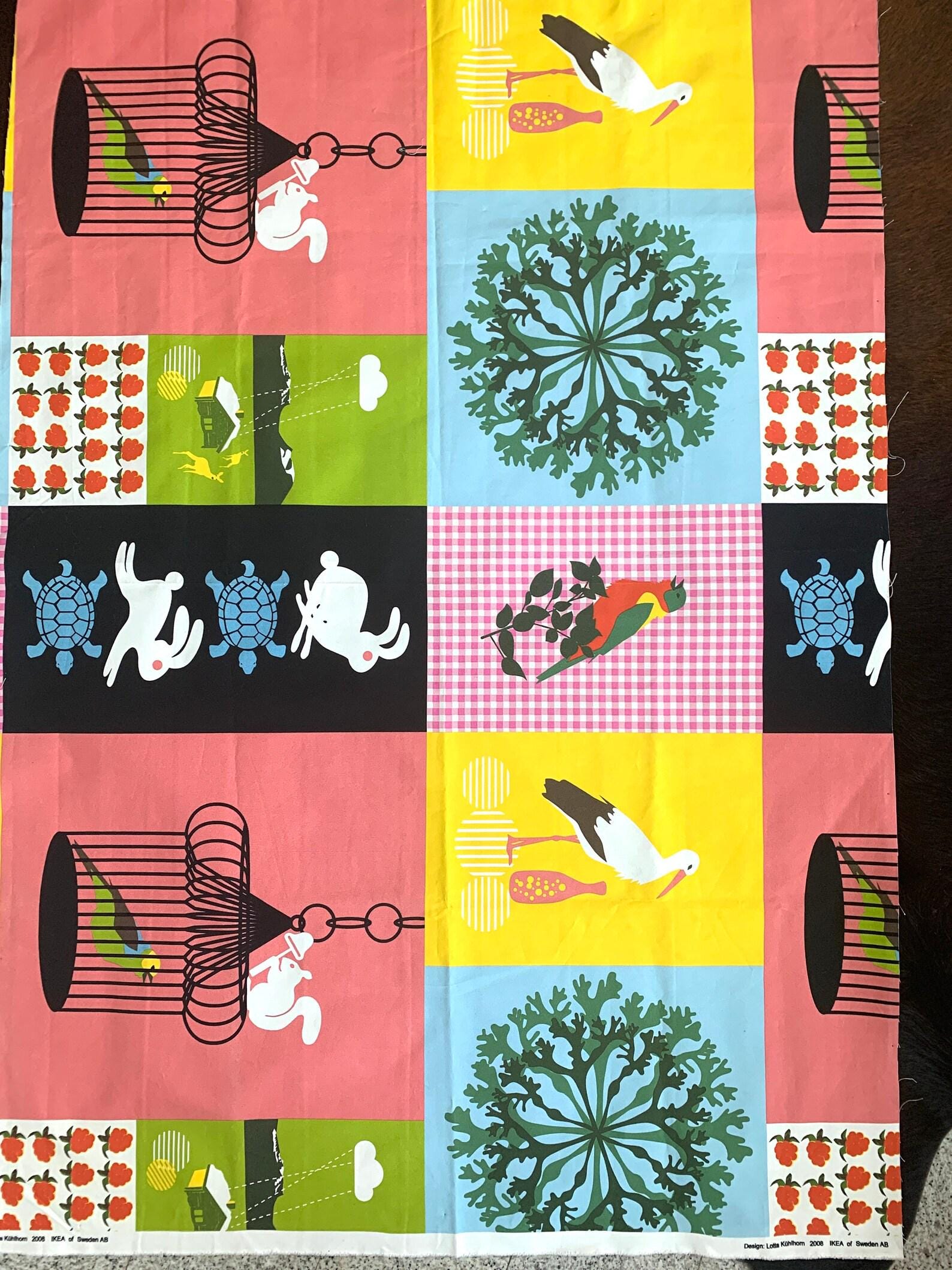 Playful IKEA Cotton Fabric, Lotta Kuhlhorn Design, Upholster