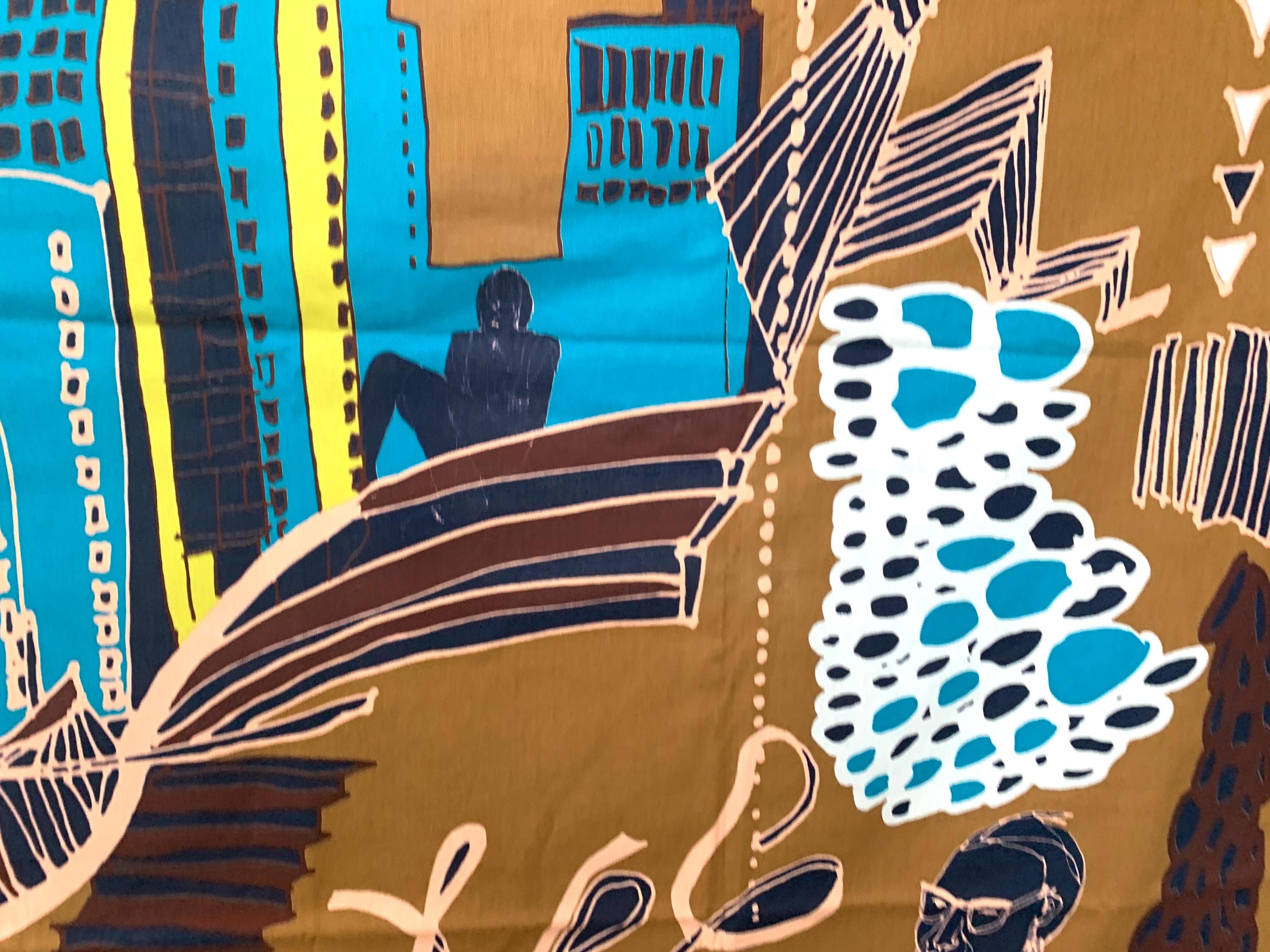 Vintage Marimekko Fabric Piece: La Boca Design by Maija Louekari