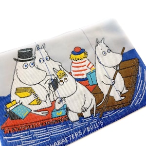 Vintage, Toppa da cucire Moomin, Moomin - In mare su una zattera, Moomin su una zattera