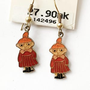 Vintage, Moomin, Little My earrings, 90s