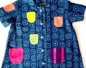 Marimekko Vintage, children Dress quot Happy Coat quot , blue colour, Finnish design, Rare find.