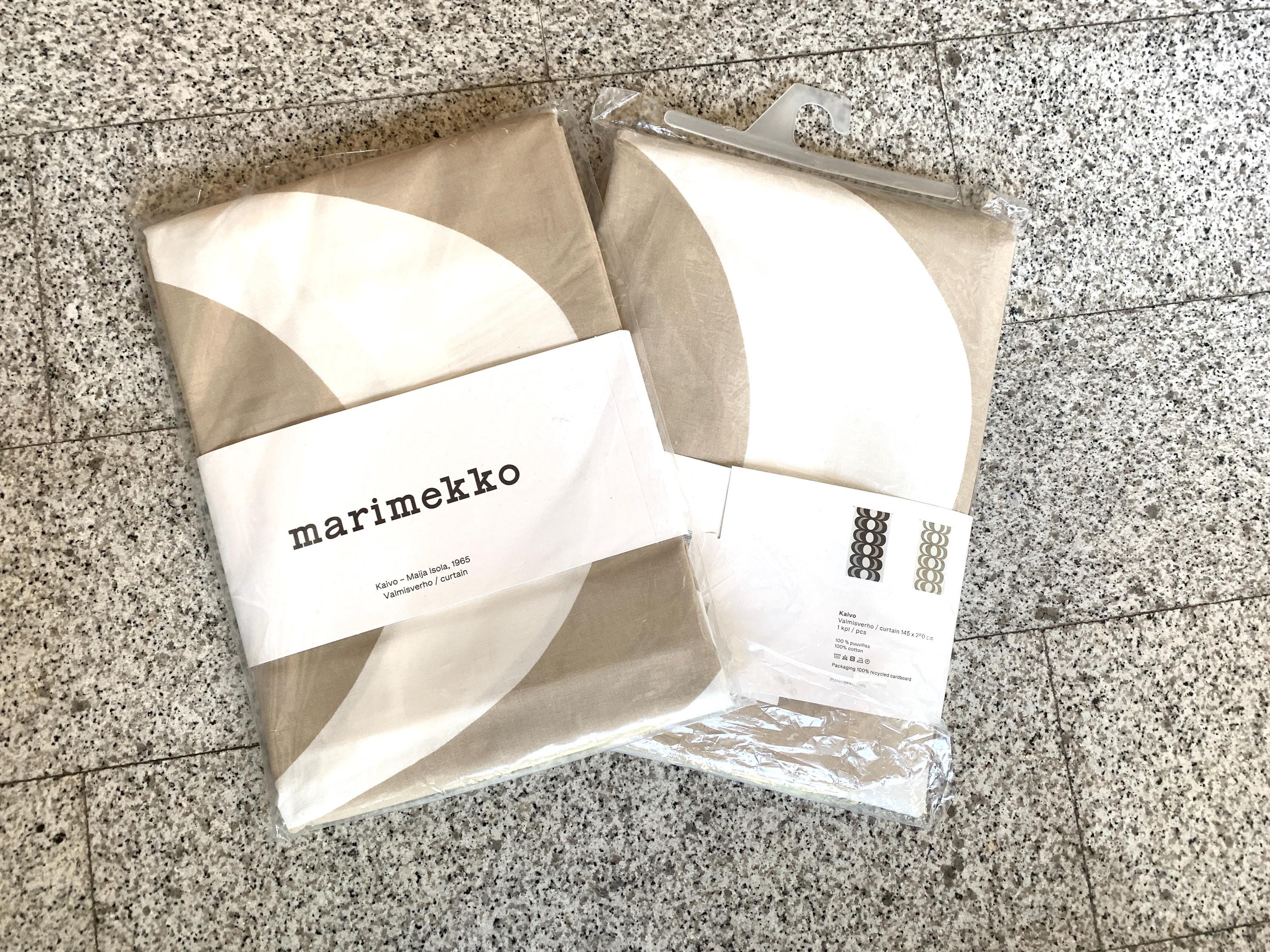 Retro, Marimekko, Kaivo Curtain 145x250 Cm Beige /white - Etsy Sweden