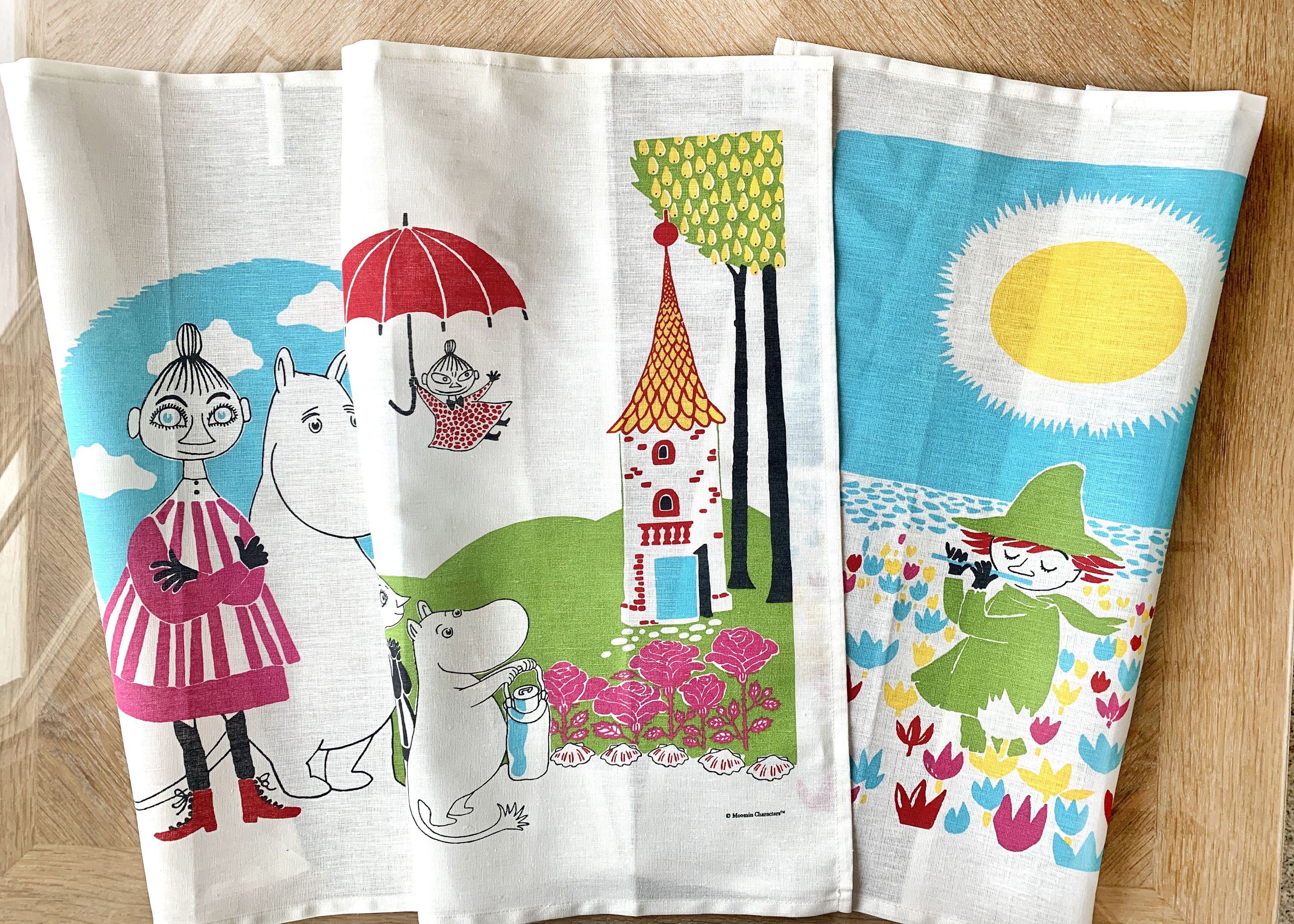 Moomin kitchen towel by Finlayson, linen-cotton, tea towel - Etsy 日本
