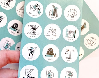 Moomin ABC - alphapet, Stickers for crafts, from Finland