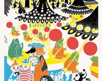 Moomin, Wooden card, theme  Moomin carneval