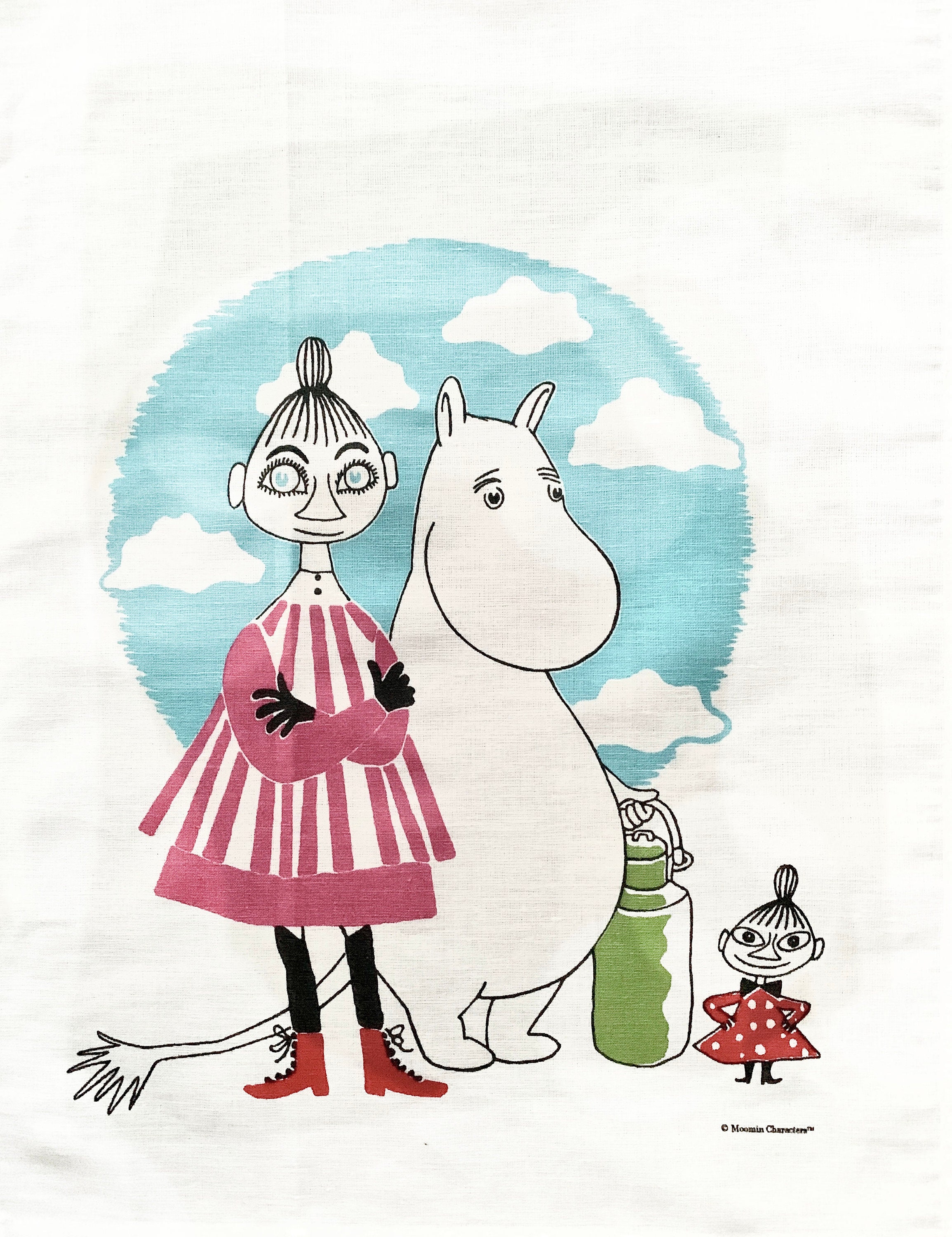 me Chan Chan　暖簾　MOOMIN　マリメッコ柄　リトルミィ Retro Moomin Tea Towel, Kitchen Towel From Finland - Etsy