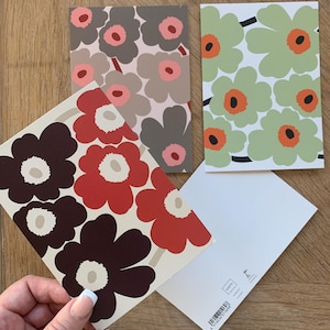 Ensemble de cartes postales Marimekko, Unikko, intemporelles, originaires de Finlande