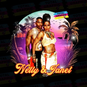 Janet Jackson + Nelly Png , Tshirt design, ready to print, printable design, hiphop artist, 90s, rapper, rap tee design, 300 dpi