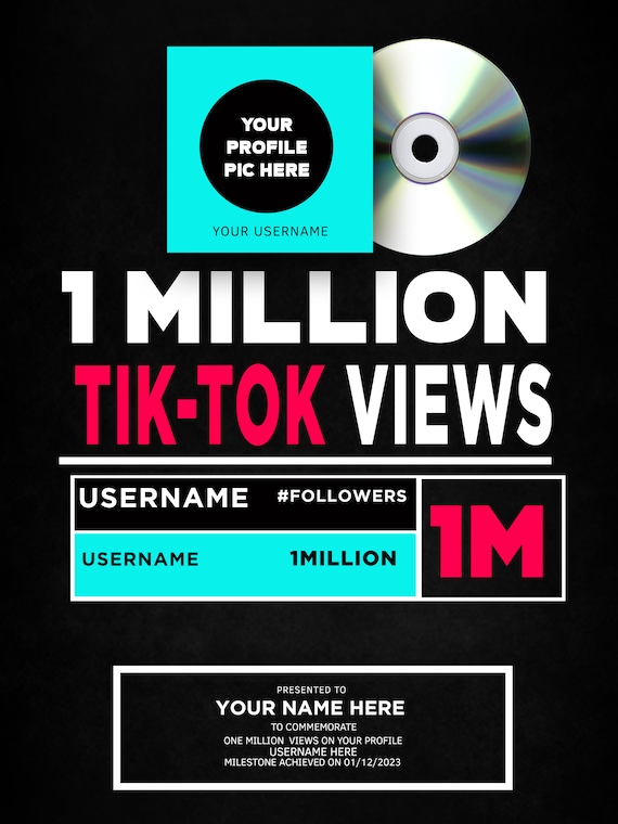 Tiktok STREAMING AWARD, Custom CD Plaque, Record Award, Streaming