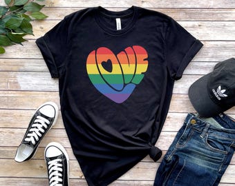Love Shirt,  Heart Shirt, Pride Month, Gay, Rainbow, LGBT, Equal Rights, Queer, Inclusive