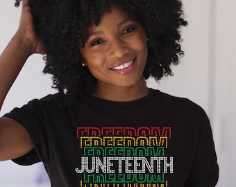 Juneteenth Shirt, Freedom tee, Equality, Rhinestone shirt, unisex gift, Black History