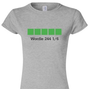 Custom Wordle Shirt | Commemorative Women’s Fitted Cap Sleeve Wordle Squares | Available in Men’s and Women’s Wordle Squares