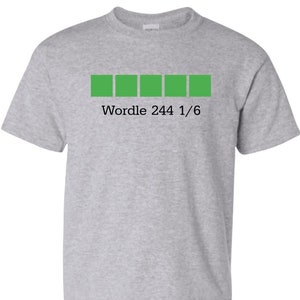 Custom Wordle Shirt | Commemorative Short Sleeve Unisex Tshirt Wordle Squares | Available in Men’s and Women’s Wordle Squares