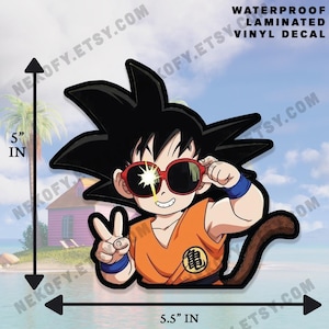 Goku leende bildekal | Vattentät Dragon Ball Z stötfångardekal
