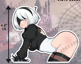 Pegatina laminada [resistente a la intemperie y al agua] de NieR Automata 2B / Calcomanía para coche / Pegatina pin-up