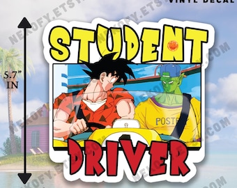 DBZ Student Driver Car Bumper Sticker | Laminated Waterproof Decal