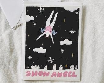 Snow Angel Greeting Card | Holiday Card | Winter Card | Christmas | Fallen Angel