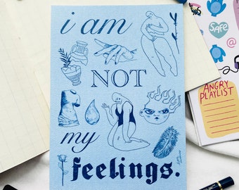 I Am Not My Feelings Art Print⎜Mini Print⎜Textured Print