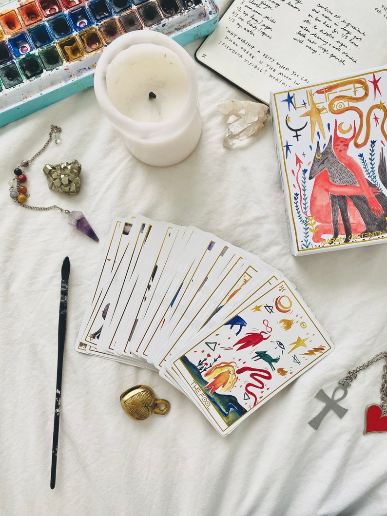 Le jeu de tarot Lilifer, édition Gold, jeu de 80 cartes et livret de tarot image 8