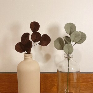 Small Handmade Felt Silver Dollar Eucalyptus Leaves Stems - Foliage - Gift, Present, Home Decor