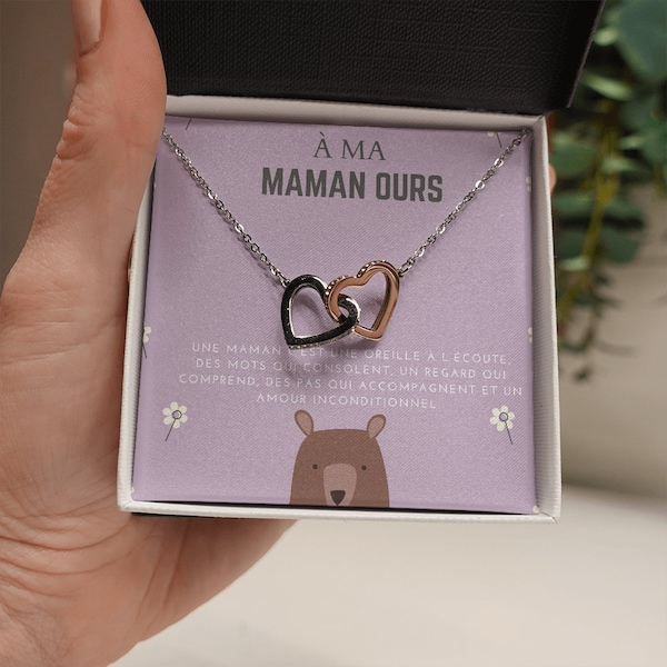 Bijou pour la fête des mères, cadeau idéal pour maman, collier avec pendentif en coeur, amour infini, cadeau significatif