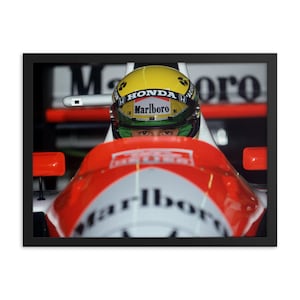 Ayrton Senna Formula 1 Mclaren Racing Poster. Ayrton Senna Poster - Ayrton Senna McLaren Framed F1 Poster