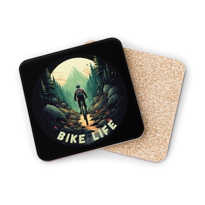 Mountain Bike Life Coasters: Unique Cycling Gift for Men, Husbands & Gravel Biking Enthusiasts Gift for Men, Bike Coasters, Cycling