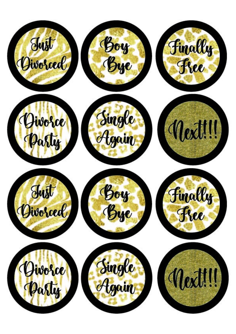 Divorced Party Decorations With Gold Animal Print Pattern, Divorce ...