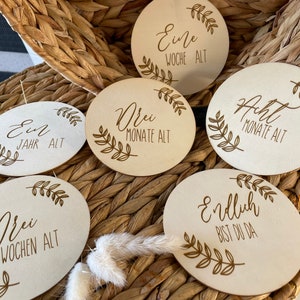 26 cartes jalons | Ma première année | Année de bébé | Cartes d'étape personnalisables bébé tout-petit en bois