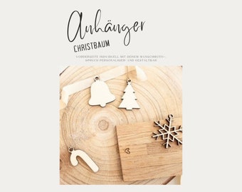Exklusive handgefertigte Holz Christbaumanhänger und Geschenkanhänger für Weihnachten und Nikolaus | Werbegeschenke | Mitarbeitergeschenke