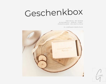 Houten geschenkdoos - gepersonaliseerd klein houten kistje met schuifdeksel - een waardevolle herinnering aan onze mooiste momenten