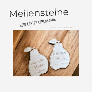 Jalons poire en bois | 1ère année de vie | 1 jour comme - Mon 1er anniversaire