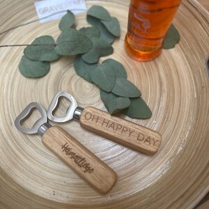 Gepersonaliseerde flesopener | Houten flesopener gepersonaliseerd met individuele gravure
