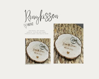 Ring pillow | Ring disc | Wooden slice | Tree slice | Wedding pillow | Ring bearer | heart | wedding | Wedding ring plate