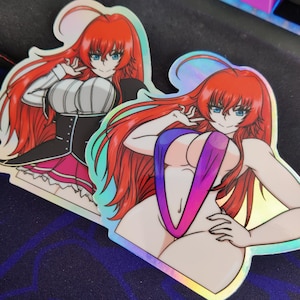 Highschool DxD Rias Gremory School Uniform and Swimsuit Holographic Waterproof Sticker